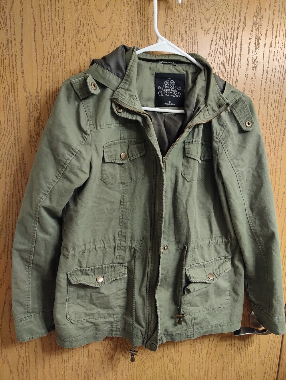 Casual Olive Utility Field Jacket with Hood